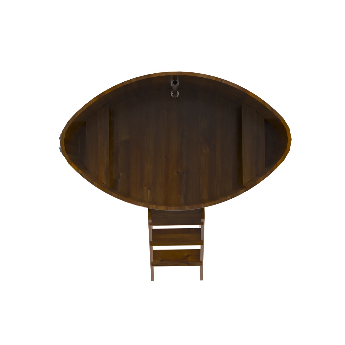 2283 Купель овальная из лиственницы Рустик 1,02х1,68х1,2 морёная Alyarus  - Вид №5