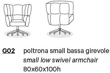 Manerba Вращающееся кресло из бархата Undecided sun-id-1504890 - Вид №5
