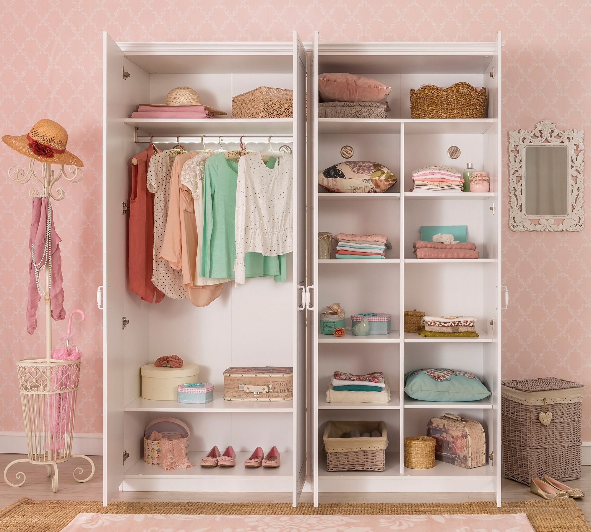 Шкаф распашной белый четырехдверный Selena CILEK SELENA 00-3832621 Белый Santreyd - Вид №1