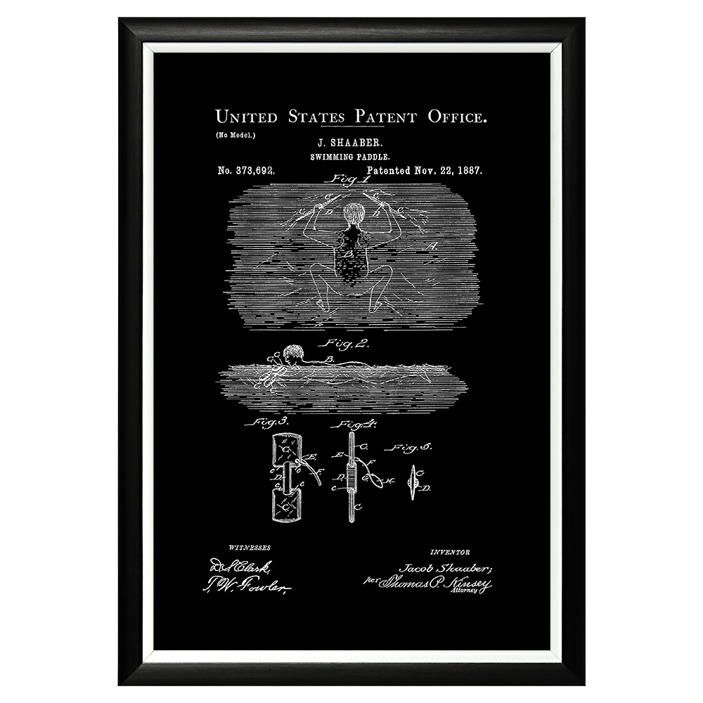 896521409_1818 Арт-постер «Патент на плавательные гантели, 1887» Object Desire 