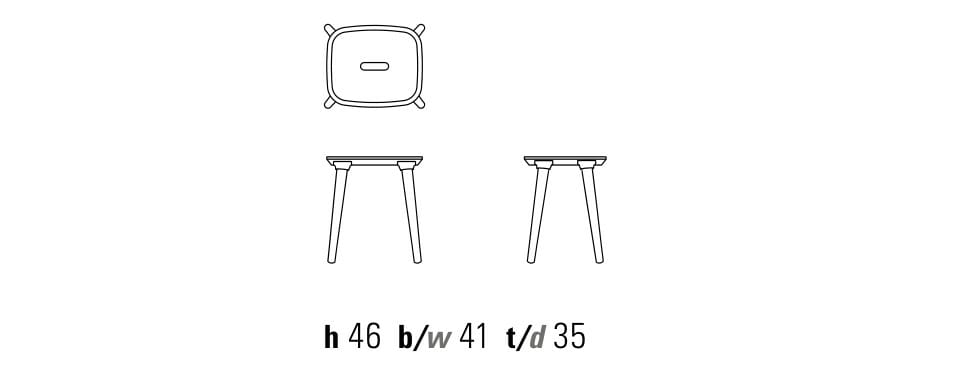 Твердый деревянный низкий стул ZEITRAUM VNA ARCH-00121720 - Вид №10