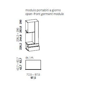 Шкаф с дверцами и ящиками Caccaro Grafik ARCH-00018688 - Вид №7