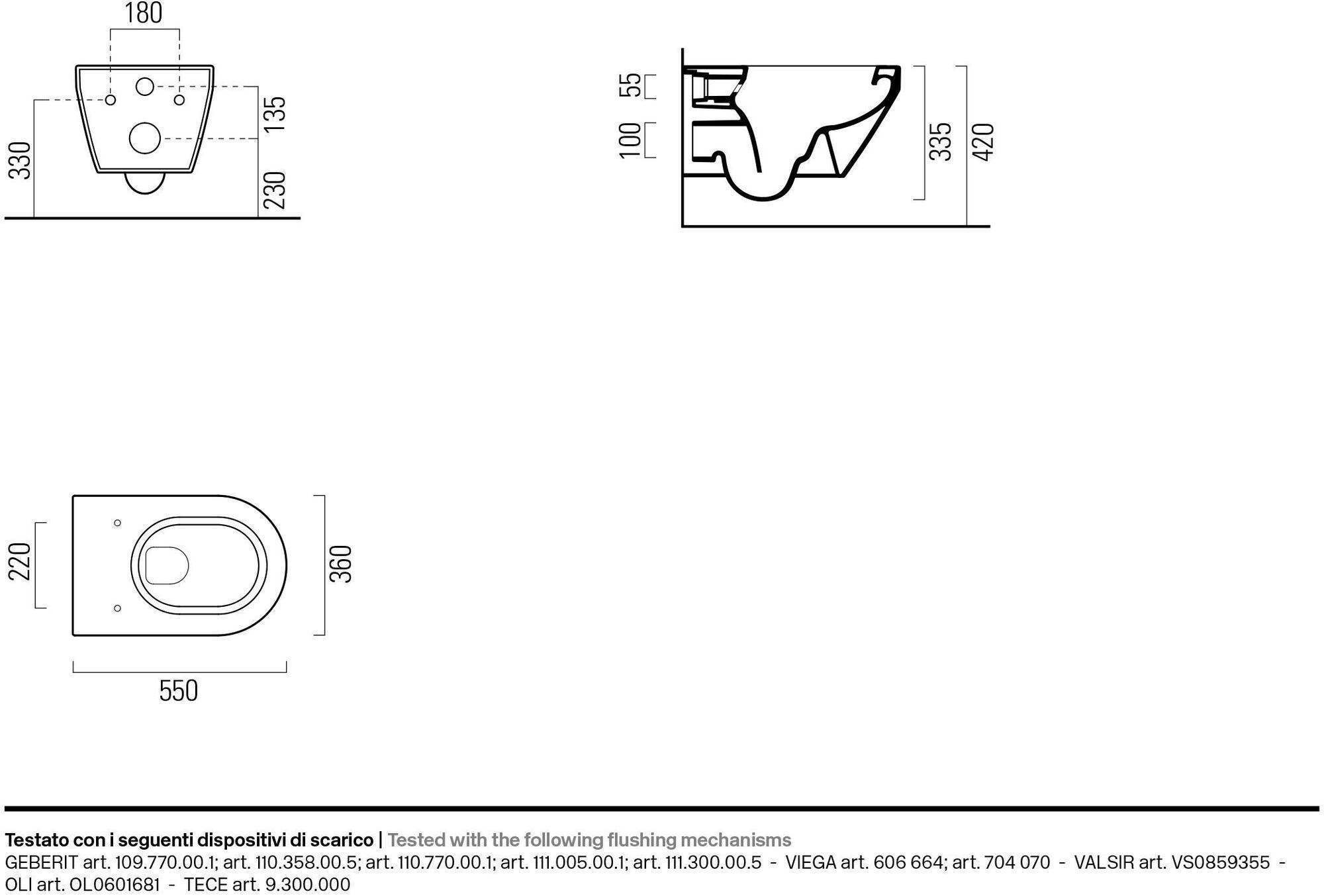 891211 Подвесной унитаз настенный Белый GSI ceramica Kube Италия - Вид №4