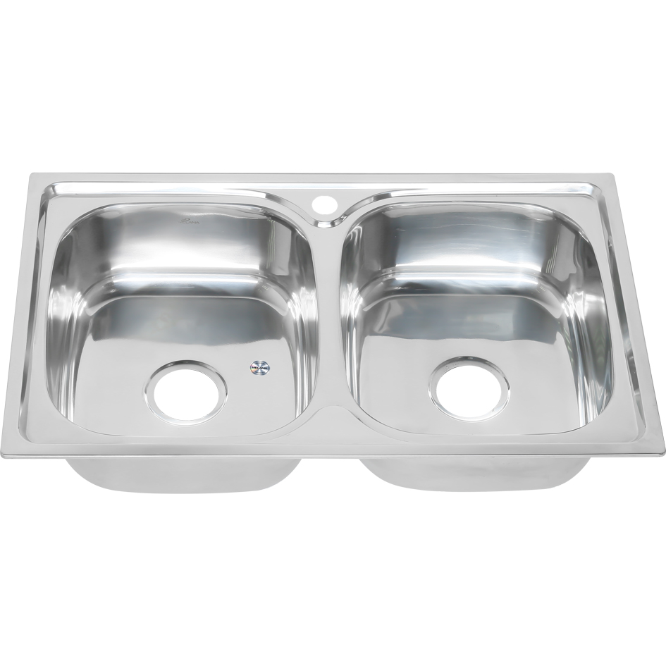 Мойка 8148S MELANA 0,8/210 2-я чаша врезная прямоугольная с сифоном (239 ta *7) 239 ta (*7)