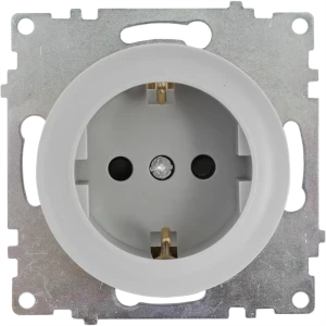 Розетка встраиваемая Onekey Florence с заземлением со шторками цвет серый