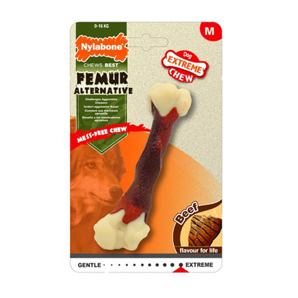 ПР0044629 Игрушка для собак Косточка экстра жесткая с ароматом говядины М Nylabone 