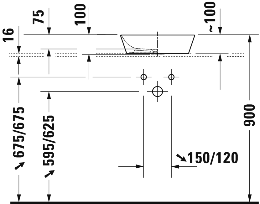 2328402600 Накладная раковина на столешницу  овальная Duravit Cape Cod - Вид №2