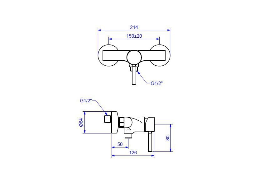 Смеситель для душа из хромированной латуни Bugnatese Kobuk ARCH-00147943 - Вид №2