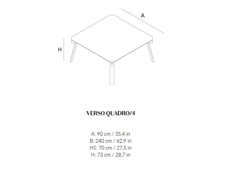 Квадратный обеденный стол из массива дерева Lando VERSO QUADRO ARCH-00051380 - Вид №8