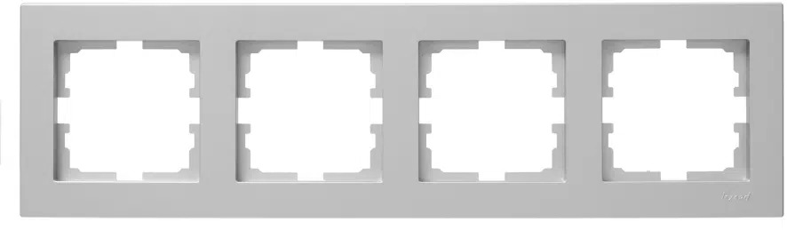 VESNA Рамка 4-ая горизонтальная без вст серебро