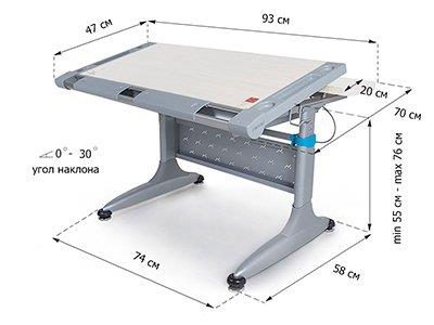 Парта Tokyo без ящика бук, серый, синий COMF-PRO  261404 Коричневый;серый Santreyd  - Вид №1