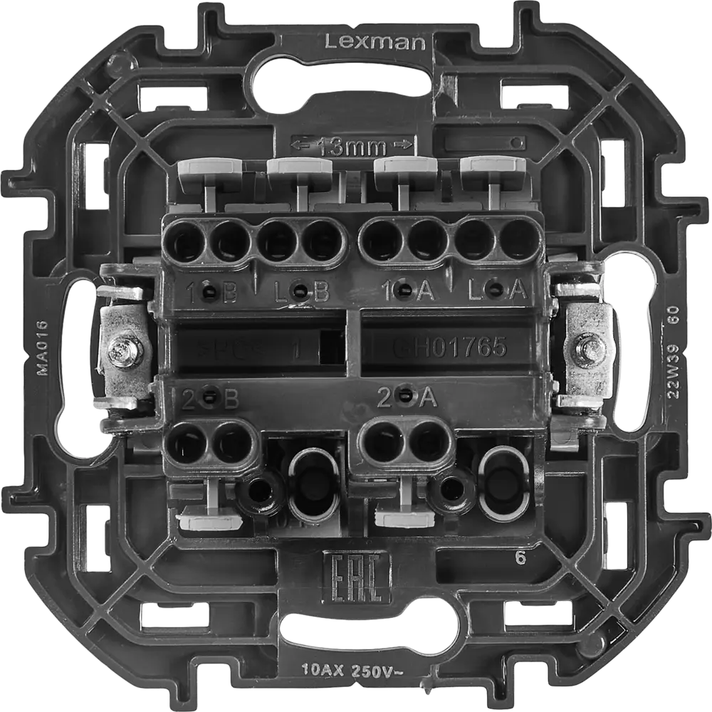 LEXMAN LILIAN - двухклавишный переключатель скрытого монтажа в антрацитовом исполнении 86761712 STLM-1107413 - Вид №2