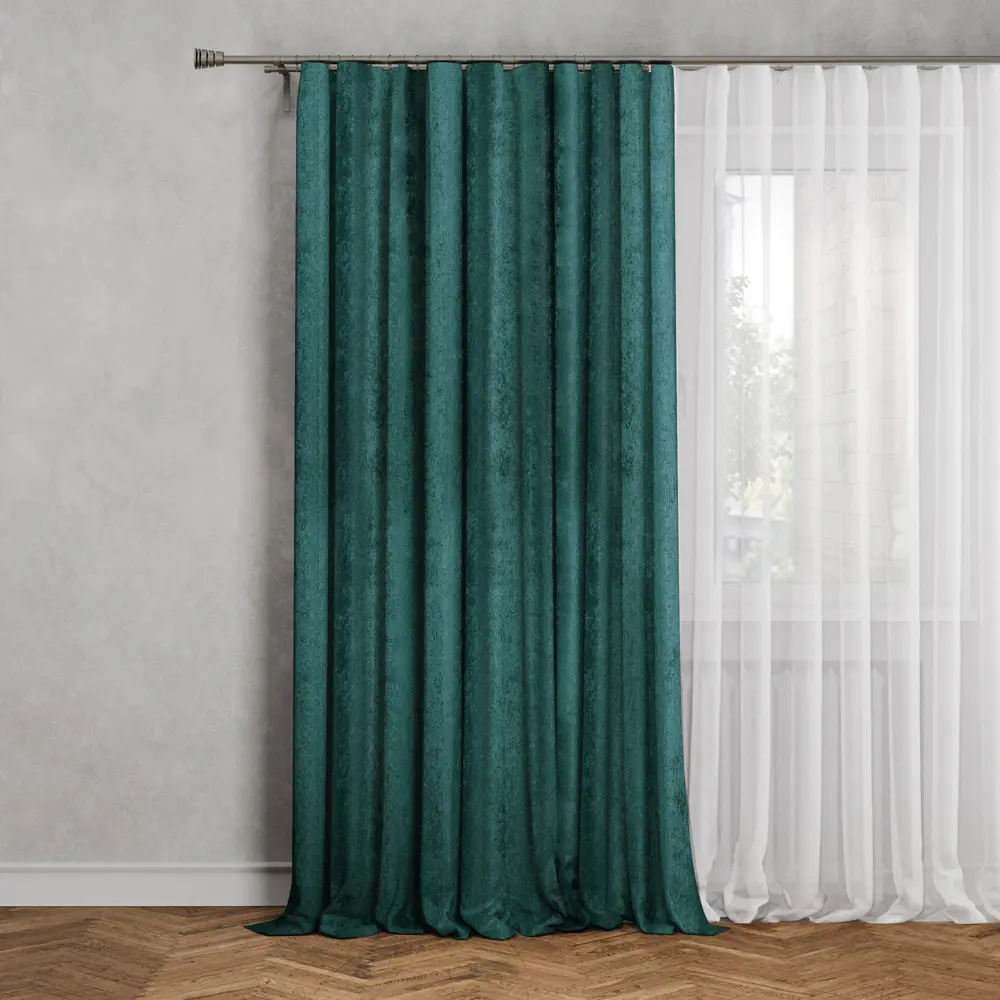 Штора на ленте Lusi 160x280 см цвет морская волна 89376223 STLM-2114691 MIAMOZA 