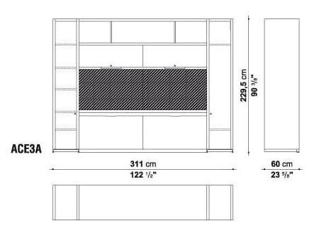 Высокий офисный книжный шкаф B&B Italia Project AC Executive ARCH-00014817 - Вид №3