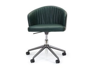 Кожаный поворотный офисный стул с 5 спицами