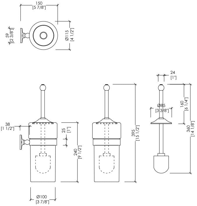 Керамический и латунный настенный держатель для копира Devon&Devon Кавендиш ARCH-00126704 - Вид №2