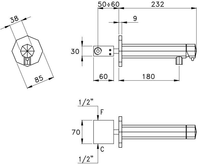 RUBINETTERIE STELLA Смеситель для раковины на одно отверстие Firenze 3868mc - Вид №1