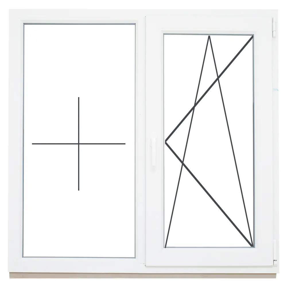 Окно пластиковое ПВХ Deceuninck двустворчатое 1160x1200 мм (ВхШ) однокамерный стеклопакет белый/белый STLM-2115847