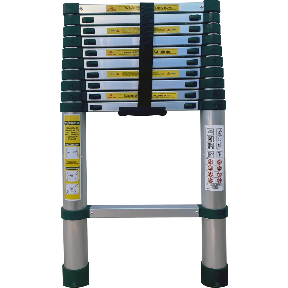 Лестница телескопическая 1-секционная Alumet до 3.2 м 11 ступеней 84409686 STLM-2169229 АЛЮМЕТ  - Вид №2