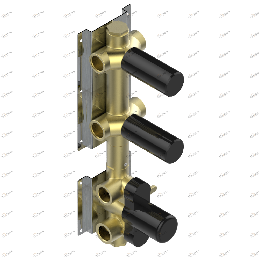 D9A-1420A Скрытая часть термостатического смесителя с 2 выходами — без накладной гарнитуры Thg-paris James Без отделки 