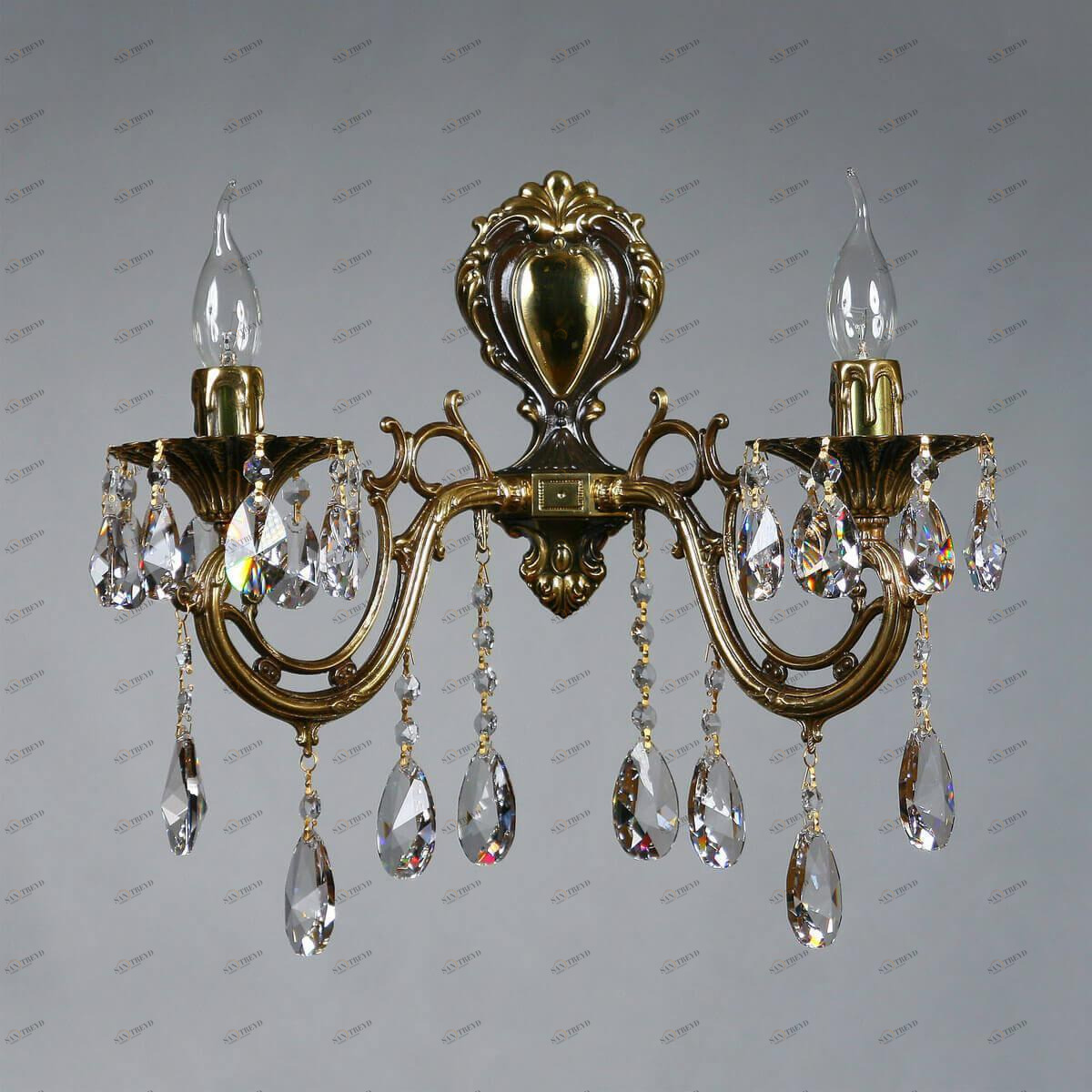 Бра настенное бронзовое Ambiente Aria 8818/2 PB Tear drop AMBIENTE ARIA 00-3888874 Бронза