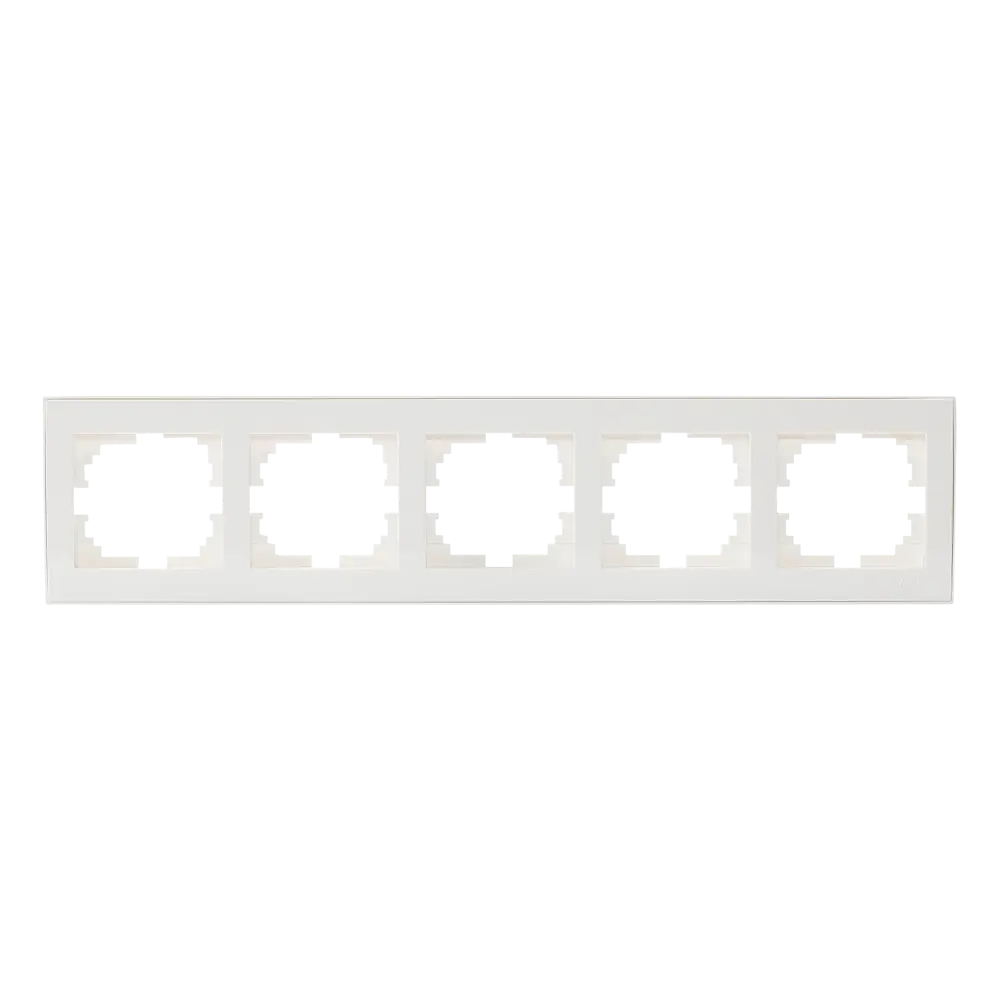 Рамка для розеток и выключателей Lezard Rain 5 постов, цвет белый 17753535 STLM-2175322