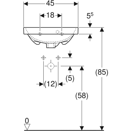 500.636.01.2 Раковина Geberit Acanto Geberit  - Вид №3