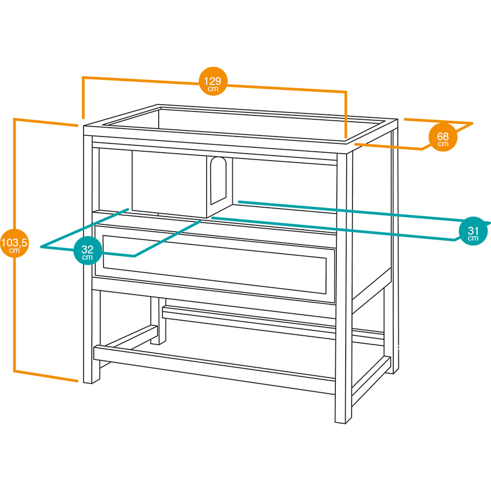ПР0032600 Клетка для грызунов Cottage Large для содержания кроликов на улице, деревянная FERPLAST  - Вид №1