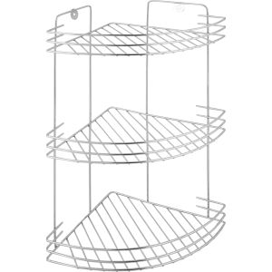 Полка для ванной комнаты Аквалиния трёхъярусная угловая металл