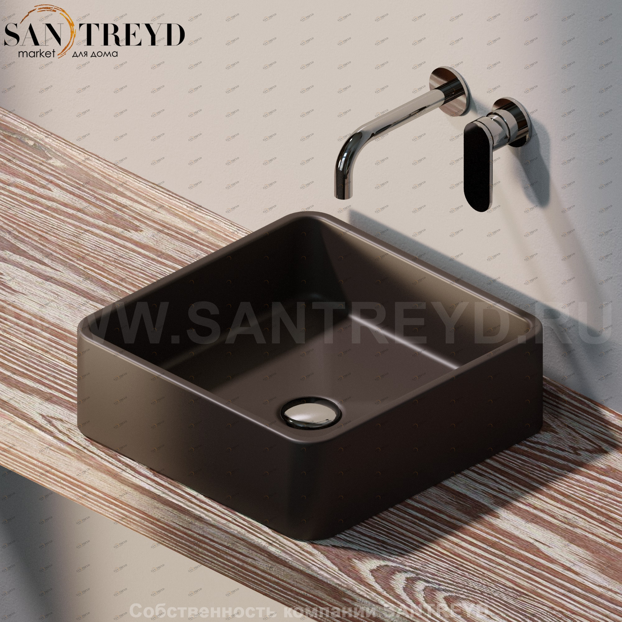 MWL407006 Накладная раковина на столешницу  квадратная Ceramica Flaminia Miniwash