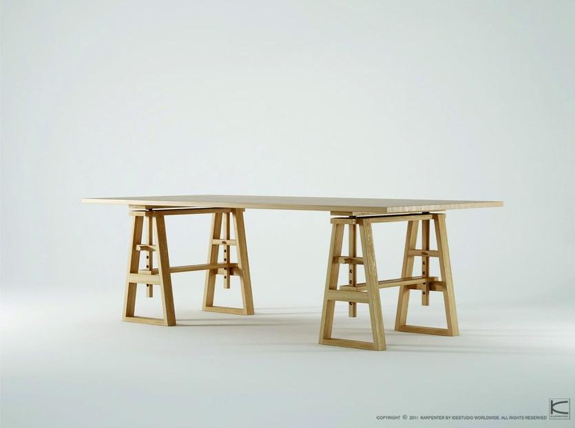 KARPENTER Прямоугольный деревянный стол Trestle sun-id-1480106 - Вид №11