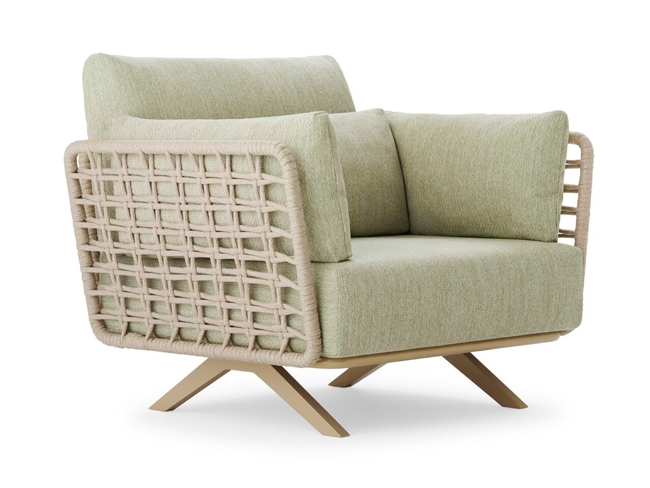 Плетеное кресло с полиэфирной веревкой и подлокотниками Roberti Armàn ARCH-00111387 - Вид №1