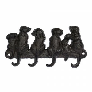 Вешалка настенная на 4 крючка черная 21 см "Щенята" BLUMEN HAUS СОБАКИ, ЖИВОТНЫЕ 00-3971635 Черный