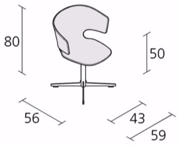 Alias Кресло вращающееся на 4 спицы с подлокотниками Taormina tindari sun-id-1500258 - Вид №2