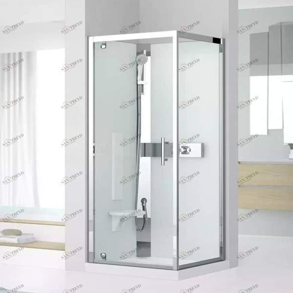 Novellini. Душевая кабина термостатическая 80x80 GF80 STANDARD с высоким душевым поддоном и серебристым профилем GLAX 3 GL3GF89T1B