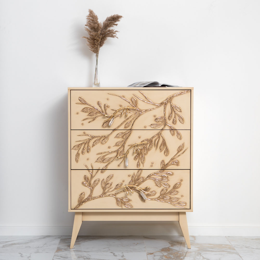 11629 Комод Oliva Branch Айвори Мраморное золото BOGACHO 4627196597433