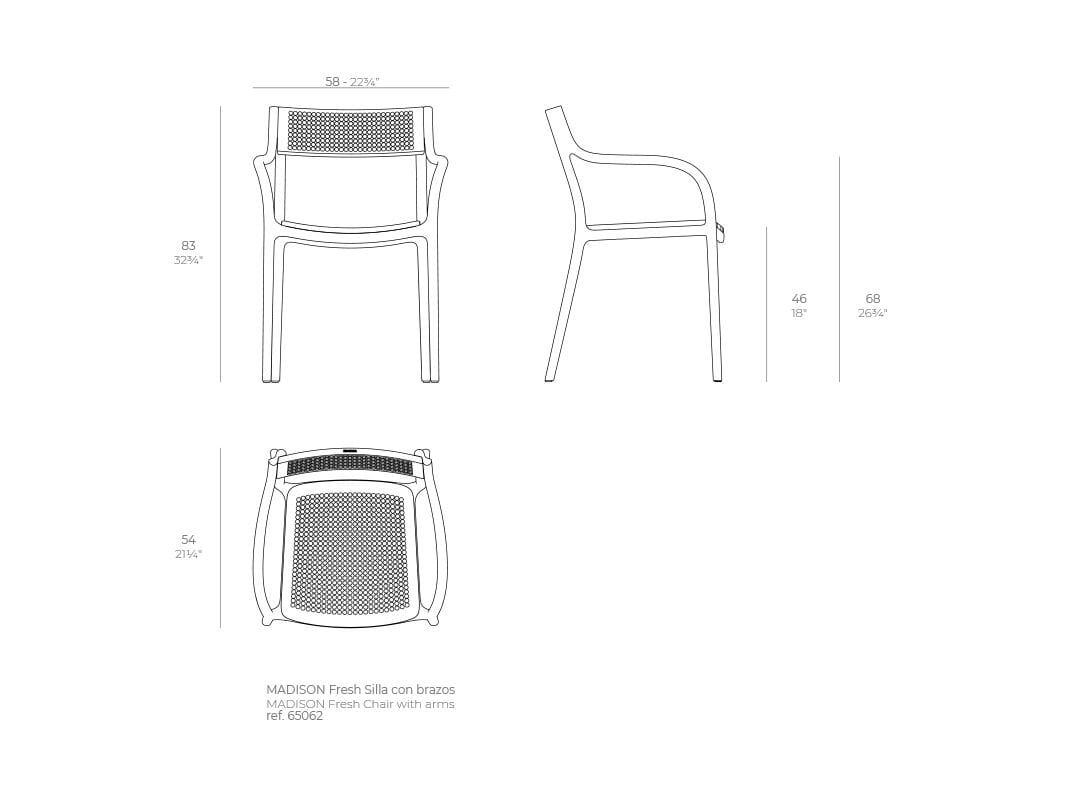 Садовый стул с подлокотниками Vondom Madison ARCH-00046242 - Вид №2