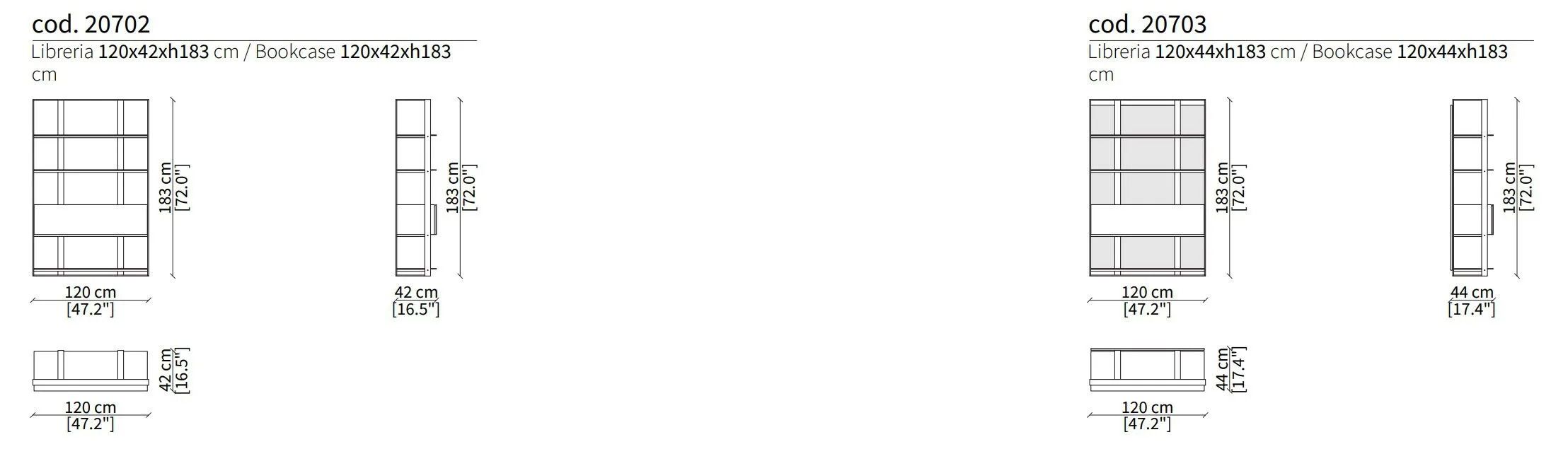 Металлический книжный шкаф со стеклянными полками Frigerio UNIQUE ARCH-00135296 - Вид №4