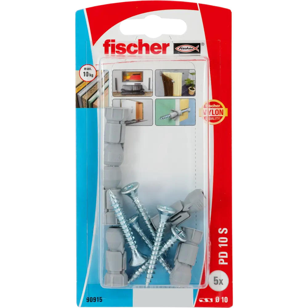 Дюбель для гипсокартона Fischer PD с шурупом 28х10 мм нейлон/оцинкованная сталь 5 шт. 12469965 STLM-2123408  - Вид №5