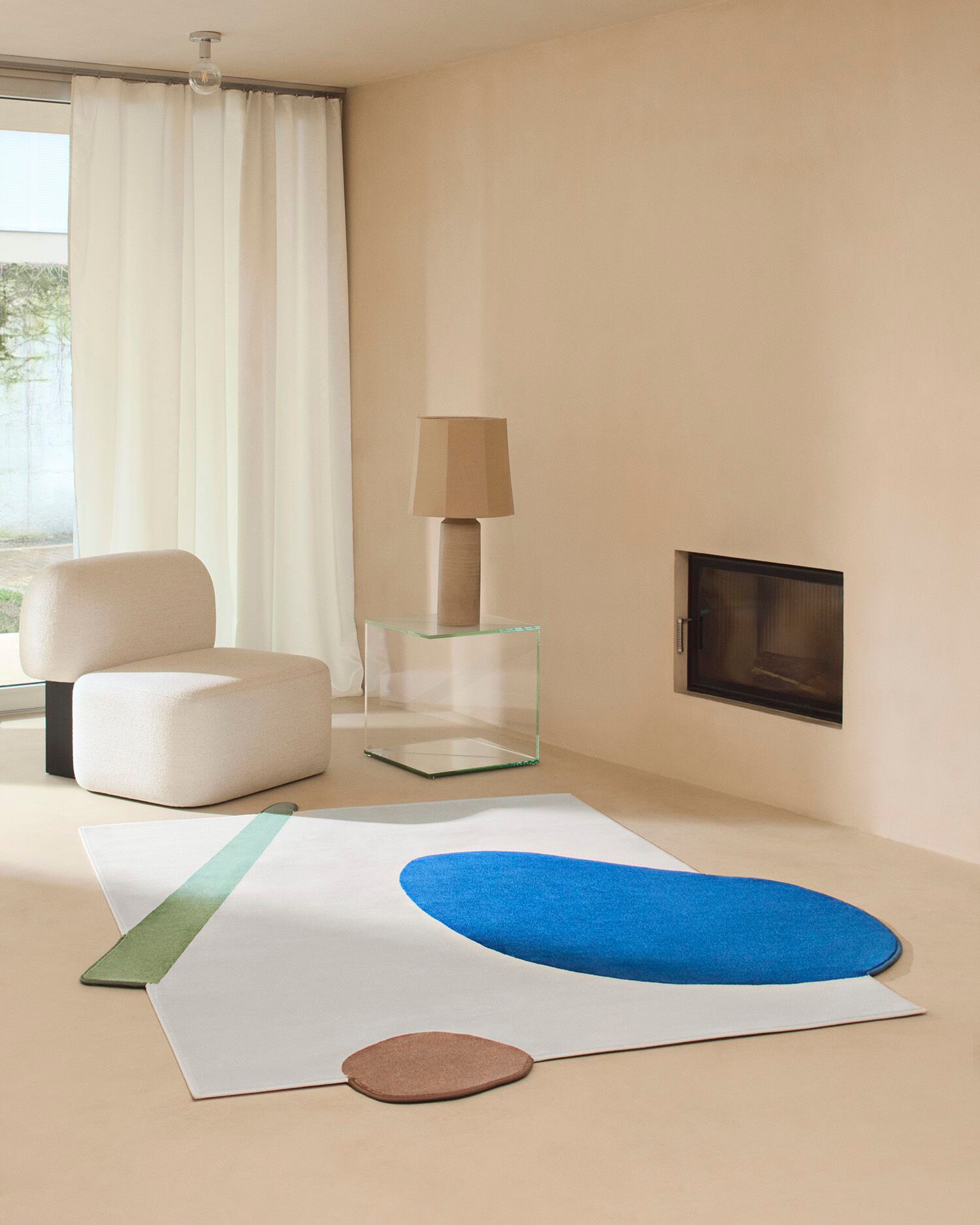 Ковер ручной работы с геометрическим рисунком Besana Moquette PULSE ARCH-00012401 - Вид №1