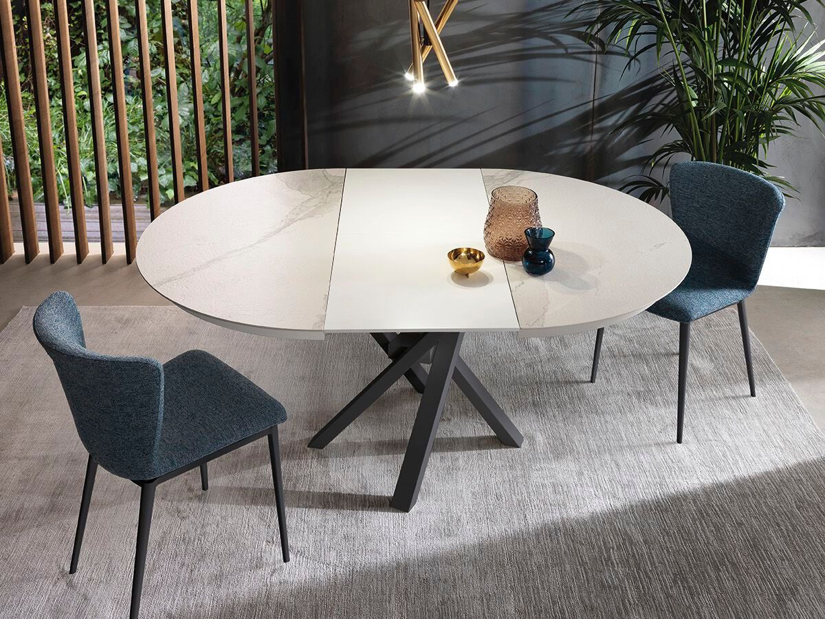 Фиксированный и выдвижной круглый стол с керамической или деревянной столешницей RIFLESSI Shangai ARCH-00068118 - Вид №1
