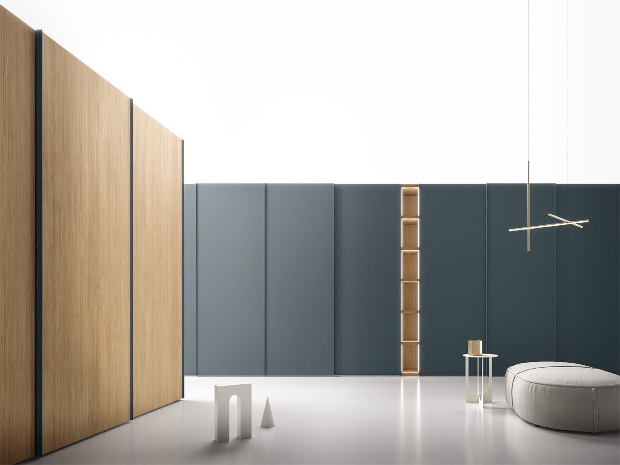 Секционный деревянный шкаф с раздвижными дверями Santalucia Mobili PROFILO ARCH-00068249 - Вид №1