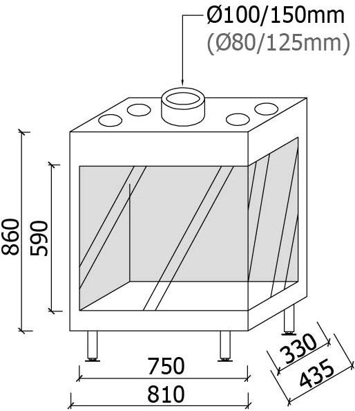 Metalfire Закрытый угловой газовый камин Avenue plus sun-id-1438312 - Вид №2