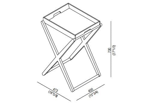 Деревянный журнальный столик с подносом Agape X ARCH-00143619 - Вид №4