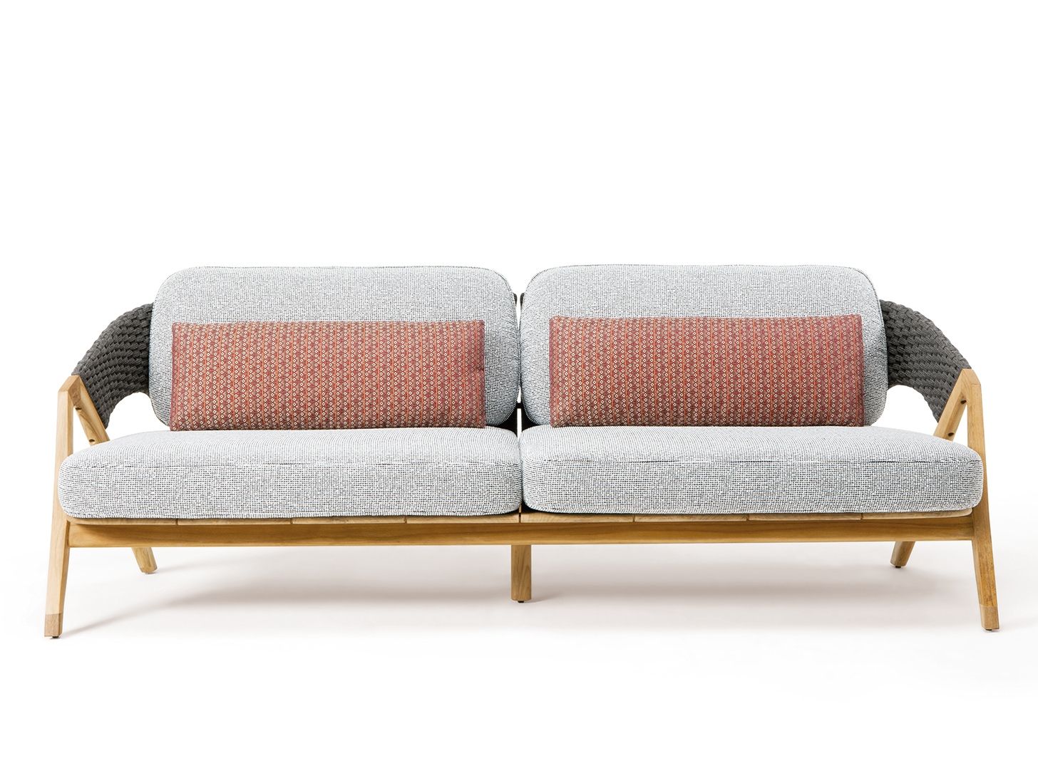 3-местный садовый диван из тика и плетеной веревки Ethimo Knit ARCH-00033382 - Вид №3