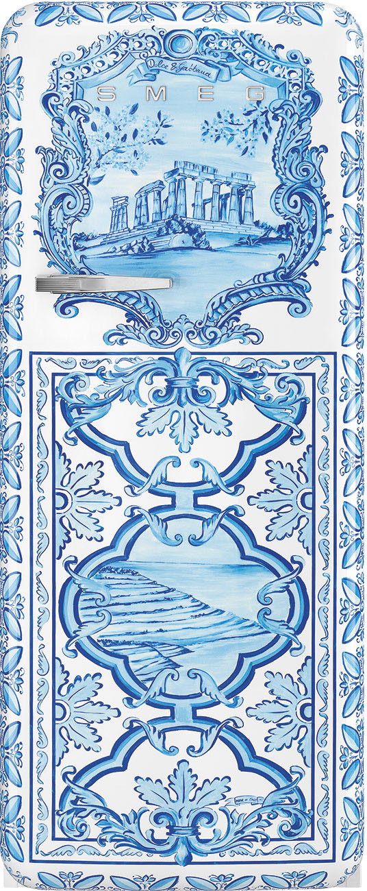 FAB28RDGM3 Холодильник / отдельностоящий однодверный холодильник, стиль 50-х годов, 60 см, серия divina cucina, майолика SMEG 