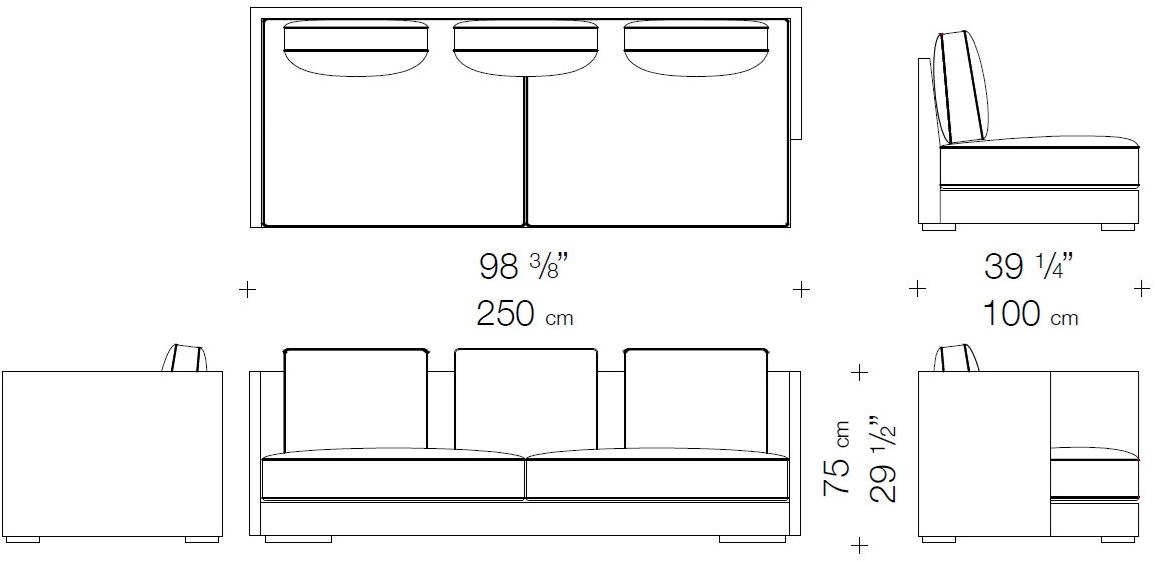 Garbarino 3-х местный тканевый диван со съемным чехлом  Gil 3p  - Вид №3