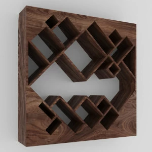 Стеллаж деревянный для книг орех "Геометрия" от Odingeniy ODINGENIY ГЕОМЕТРИЯ 178300 Коричневый