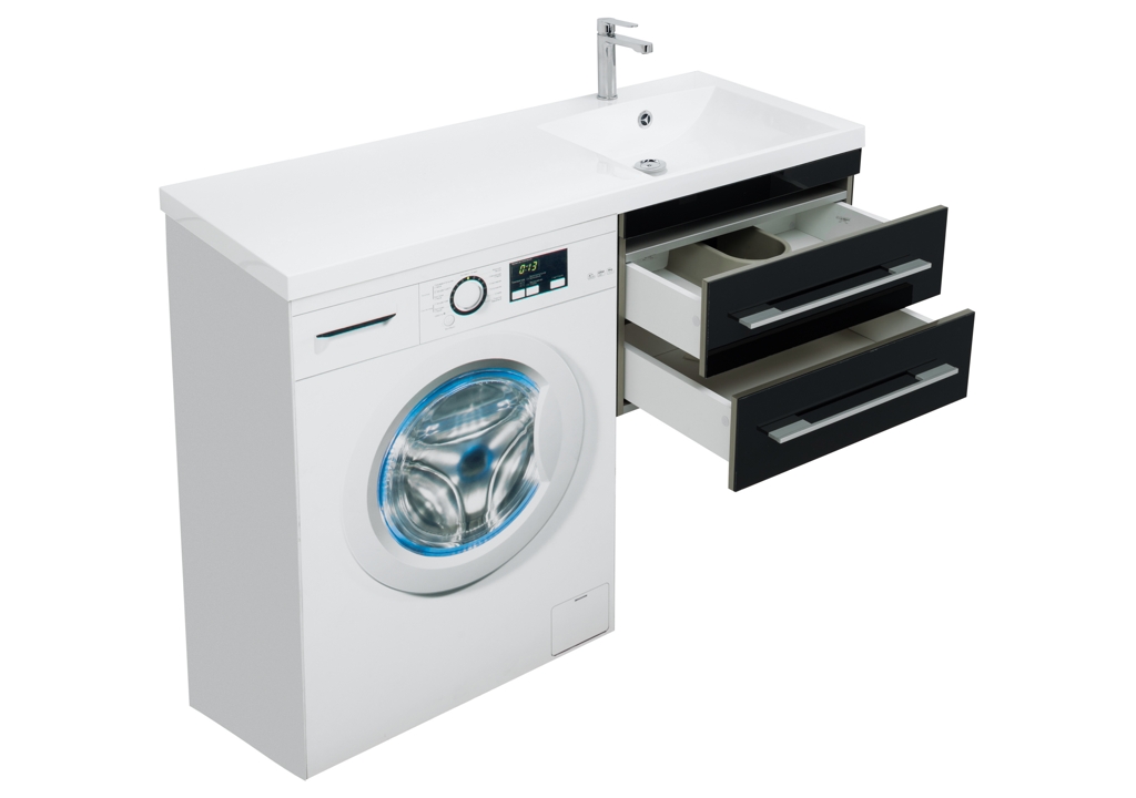 Тумба с раковиной Aquanet Верона 120 R черный (подвесная, 2 ящика) 0018017500239568 - Вид №7