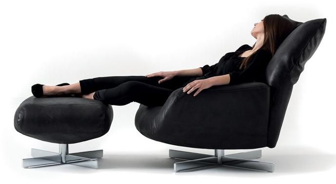 edra Поворотное кожаное кресло с подлокотниками  Chr010  - Вид №4